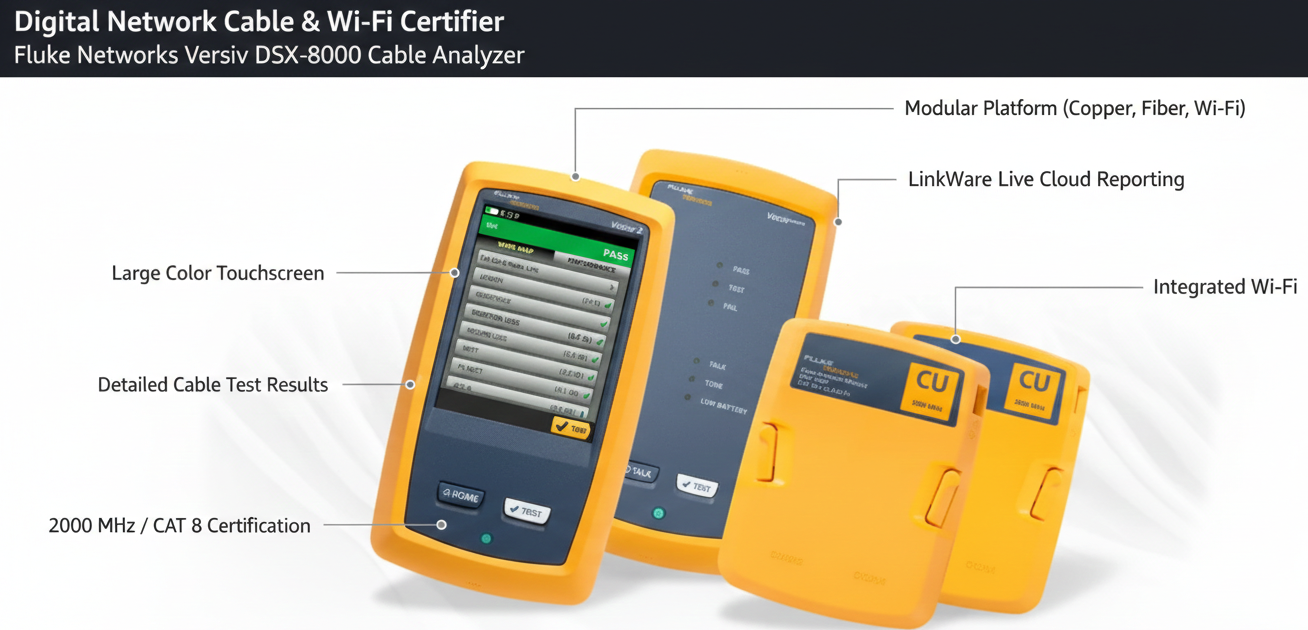 DSX2-8000 AP - 2 GHZ DSX CABLEANALYZER V2, W/WIFIV2
