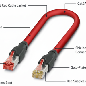 NBC-R4OC/1,0-BC6A/R4OC-RD - Phoniex Contact Cat6A STP Patchcord 1Mtr. Red